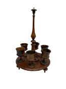 Victorian turned rosewood and walnut egg cup stand