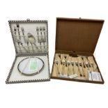 Boxed set of flatware and a plate and a boxed set of Italian flatware with gilt decoration