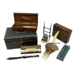 S Maw Son & Thompson cased scalpel set with three ivory handled examples with brass fixtures