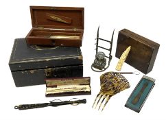 S Maw Son & Thompson cased scalpel set with three ivory handled examples with brass fixtures