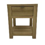 Marks & Spencer Home - "Arlo" oak finish bedside fitted with drawer and undertier