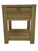 Marks & Spencer Home - "Arlo" oak finish bedside fitted with drawer and undertier