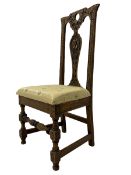 20th century carved oak hall chair