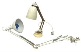 White metal angle poise lamp and another similar