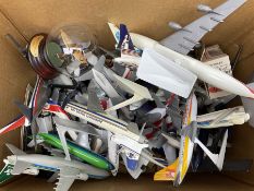 Quantity of plastic plane models together with boxed and loose die cast vehicles