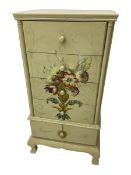 Painted five drawer pedestal chest