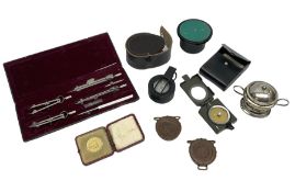 Compass technical drawing set in fitted case