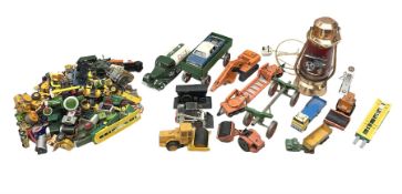 Collection of diecast models and other toy vehicles