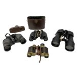 Four binoculars including Wrayvu 8 x 30 binoculars