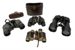 Four binoculars including Wrayvu 8 x 30 binoculars