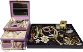 Assorted costume jewellery including matching earrings and necklaces