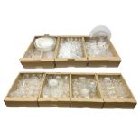 Seven boxes of glass to include sets of drinking glasses