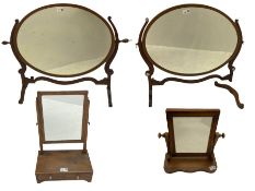 Early 20th century oval mahogany dressing table mirror (W82cm)