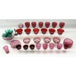 Collection of victorian and later cranberry glass