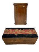19th century oak corner cupboard and a Victorian pine blanket box