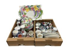 Continental floral ceramics in two boxes