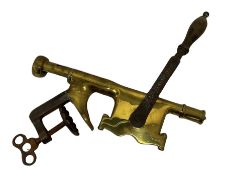 Bar mounted brass 'The Acme' corkscrew