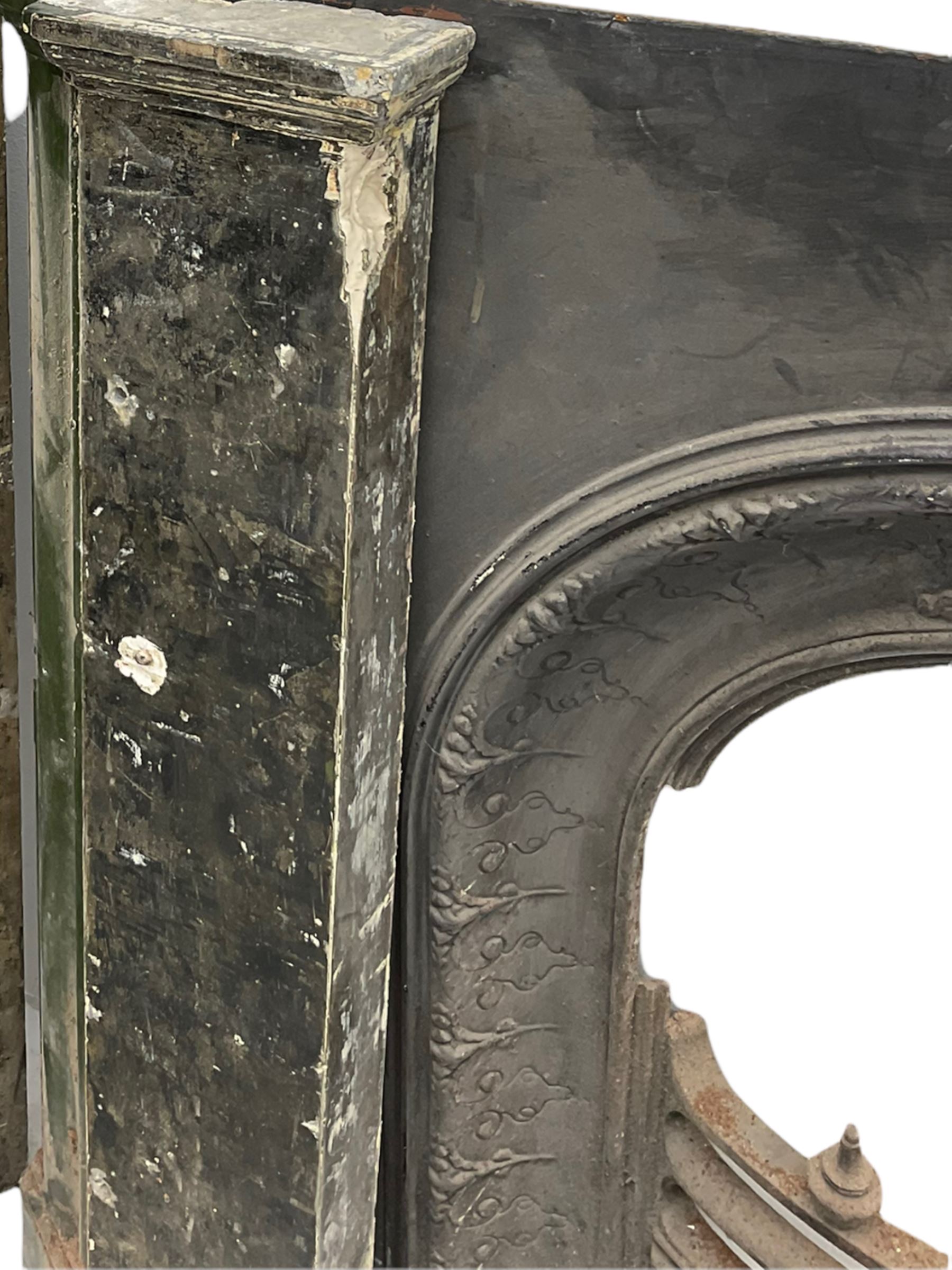Late 19th century painted stone and marble fire surround - Image 6 of 6