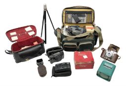 Collection of cameras and accesorries