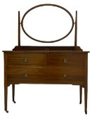Edwardian mahogany three drawer dressing chest