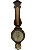 A 20th century Short & Mason compensated aneroid barometer with a 5' silvered dial