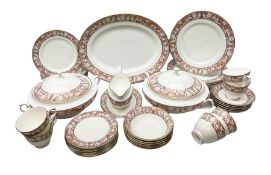 Royal Grafton tea and dinner service decorated in the 'Corinth' pattern