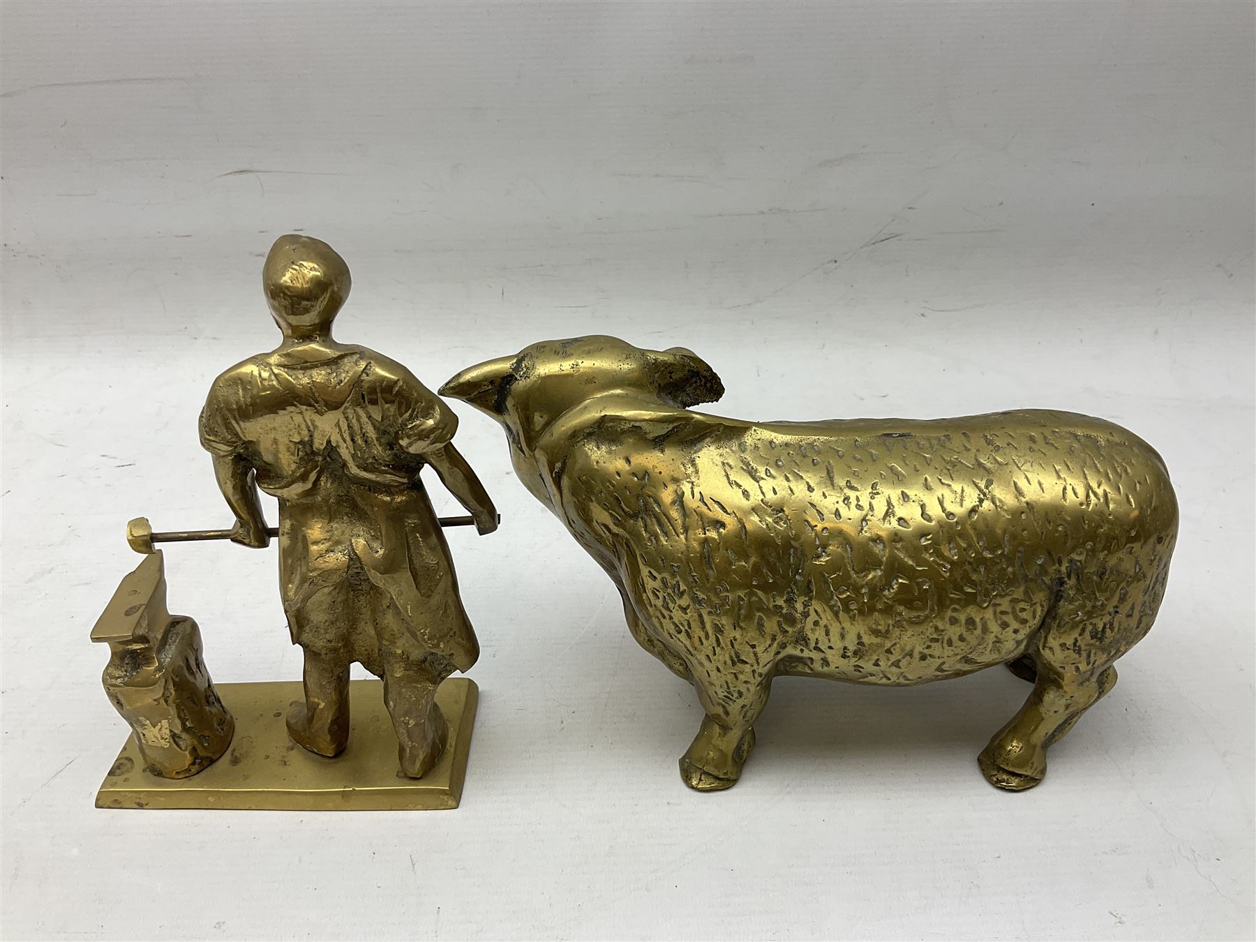 Large brass figure of a hereford bull - Image 2 of 6