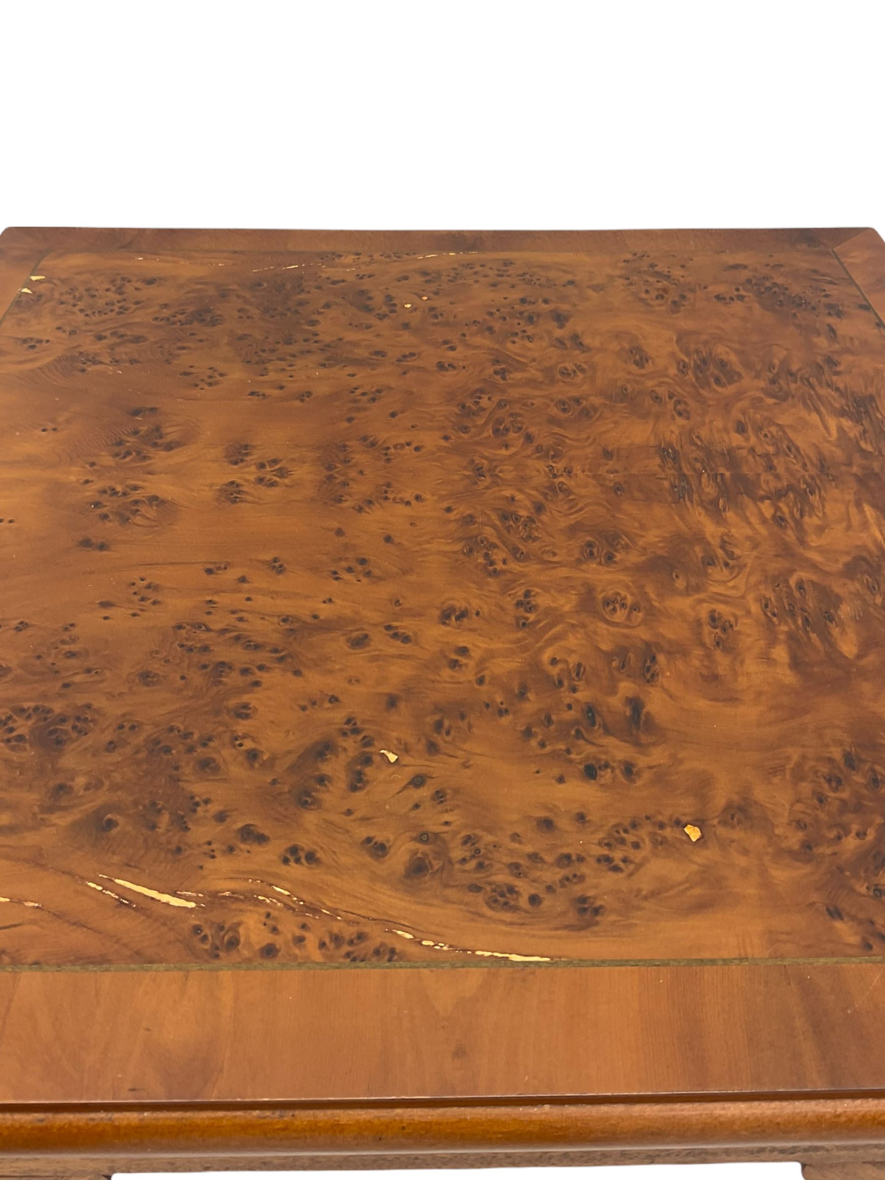 Yew wood square lamp table - Image 6 of 6