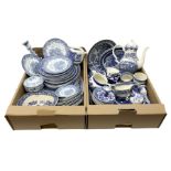 Collection of Victorian and later blue and white ceramics