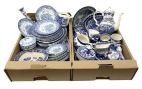 Collection of Victorian and later blue and white ceramics