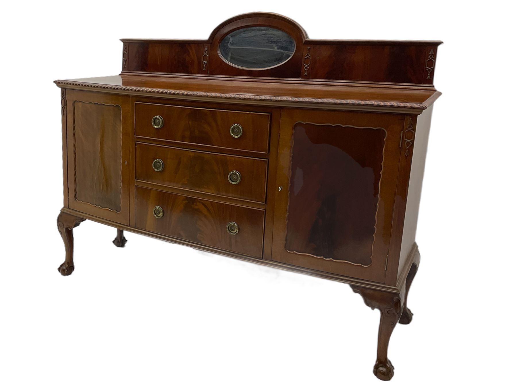 Early 20th century mahogany bow-fronted sideboard - Image 4 of 8