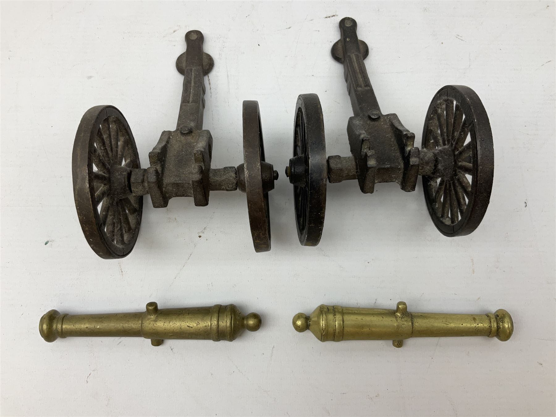 Two cast iron and brass models of cannons - Image 3 of 4