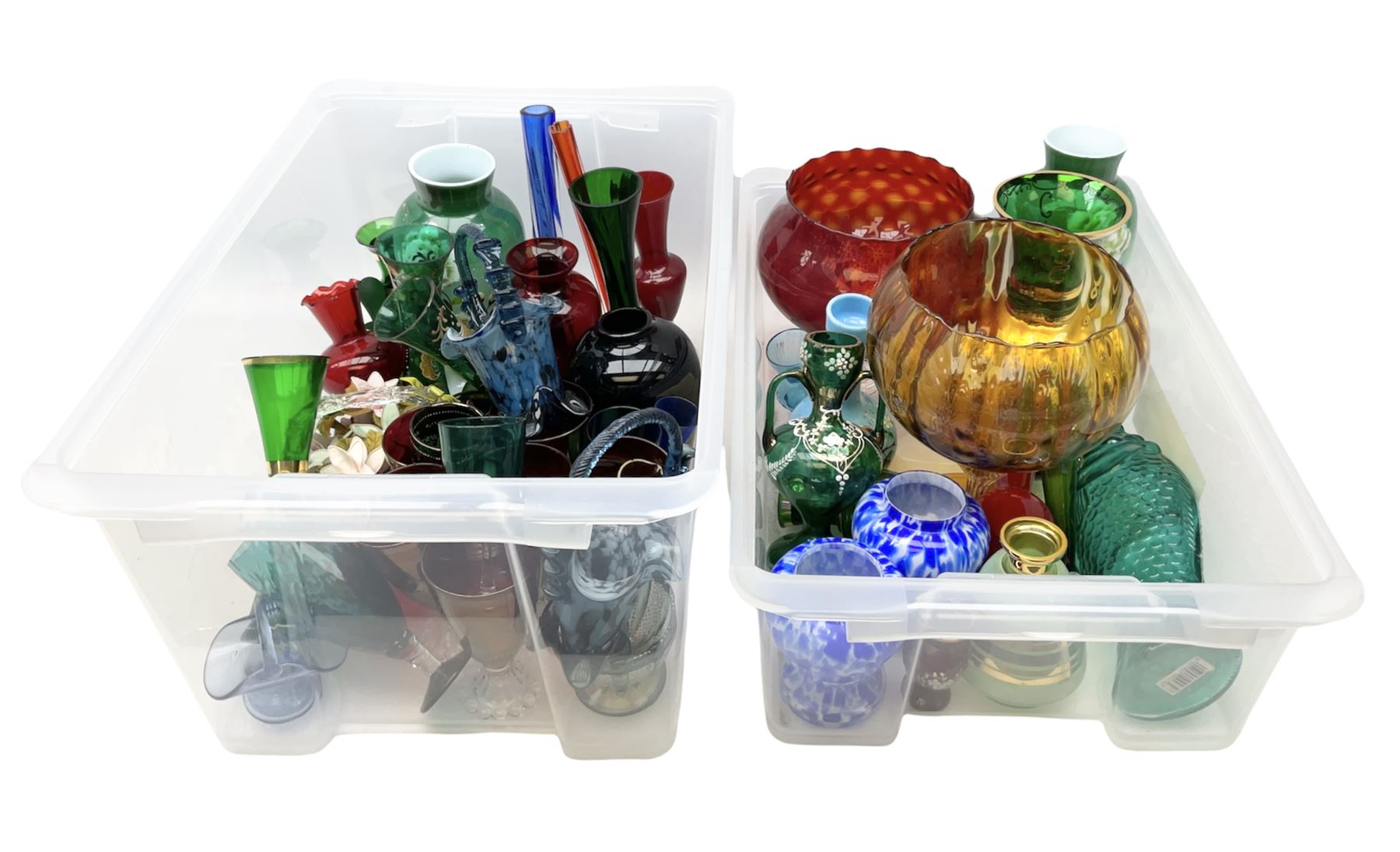 Quantity of coloured glass to include art glass