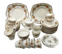 Quantity of Royal Albert tea wares to include 'Moss Rose' teapot