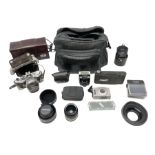 Various camera and related items including Olympus OM2 camera body