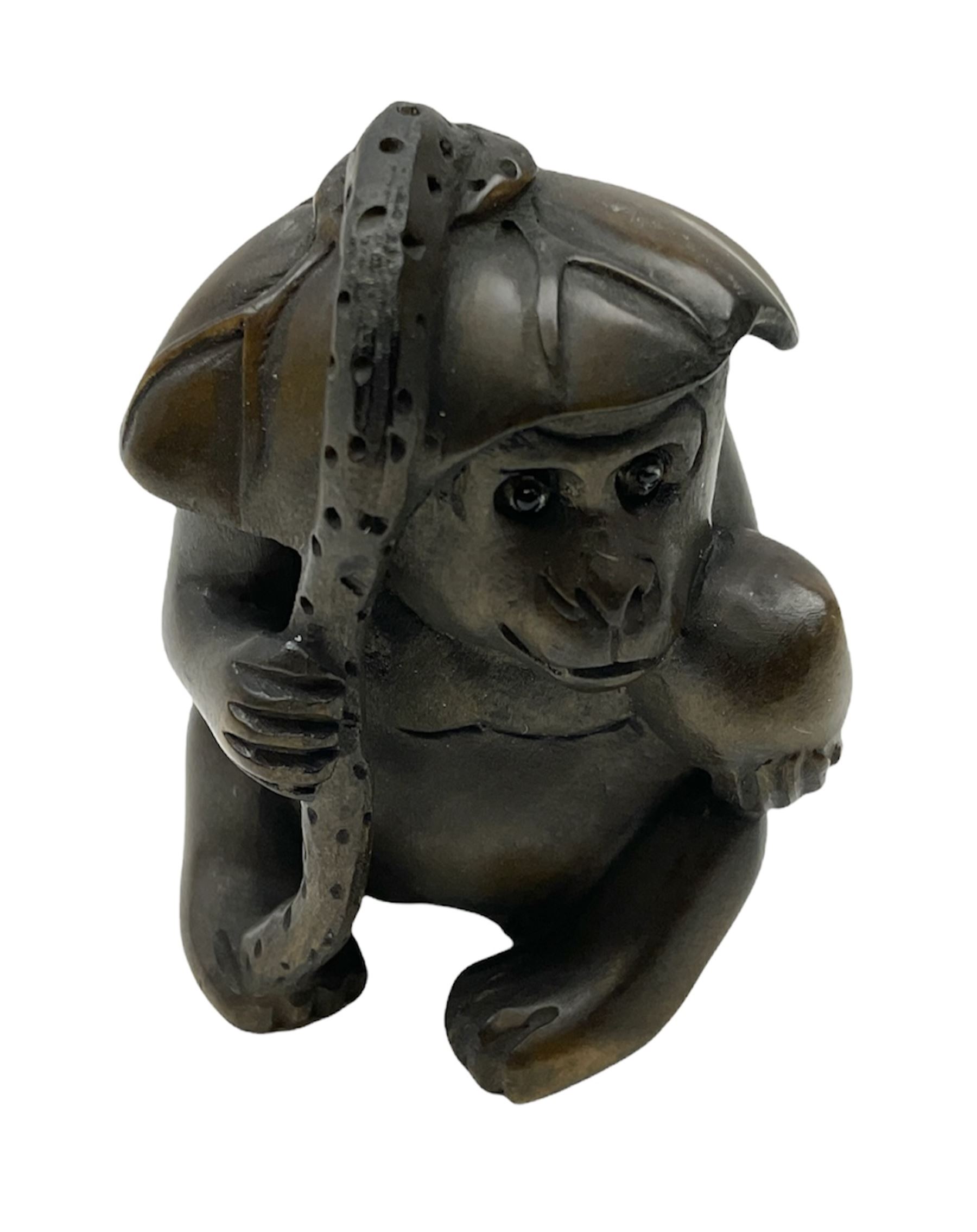 Netsuke in the form of a monkey