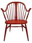 Ercol - red painted easy chair