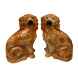 Pair Staffordshire style dogs