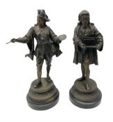 Pair of spelter classical figures
