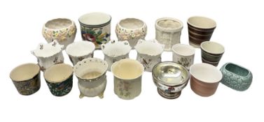 Quantity of ceramic planters to include Sylvac example