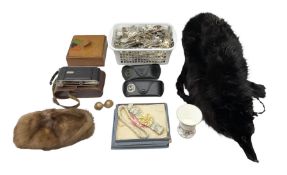 Vintage black fox fur stole