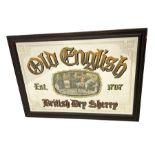 Old English British dry sherry advertising mirror