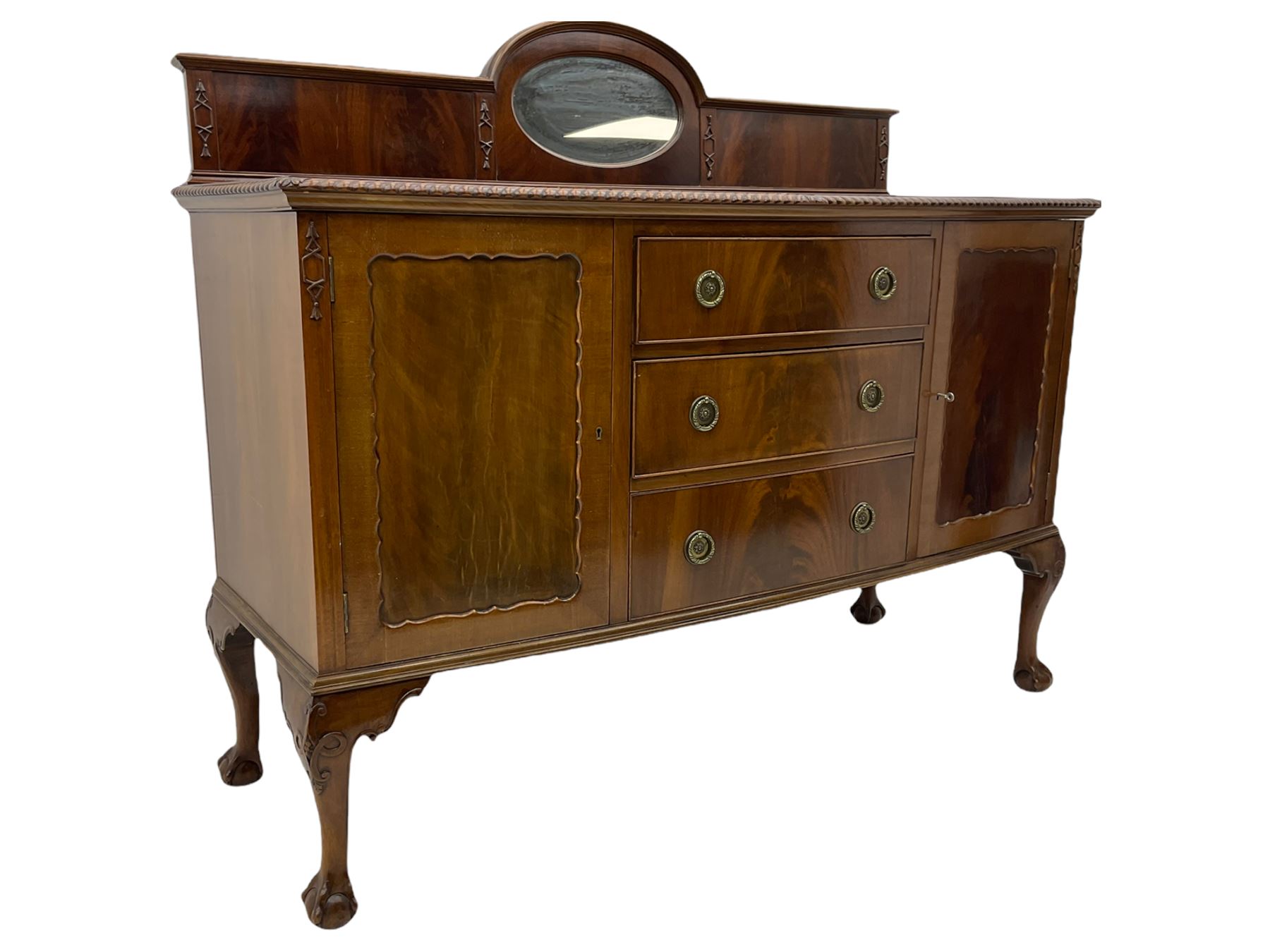 Early 20th century mahogany bow-fronted sideboard - Image 3 of 8