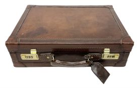 Gentleman's brown leather briefcase with combination lock
