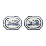 Pair of early 19th Century blue and white transfer plates by Turner