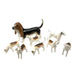 Collection of Beswick figures modelled as dogs comprising Basset Hound model no. 2045