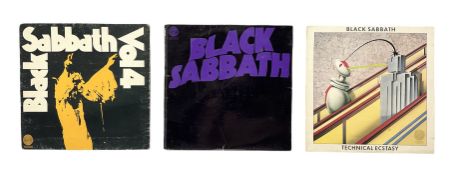 Three Black Sabbath UK first press vinyl LP albums