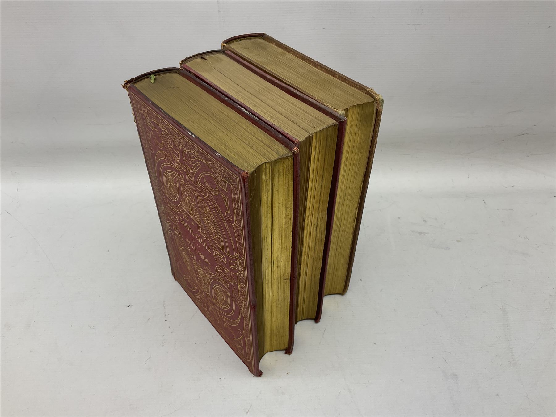 Three late 19th century leather bound books containing religious text on Sainte Vierge - Image 5 of 11