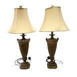 Pair of table lamps decorated with gold crackle effect design