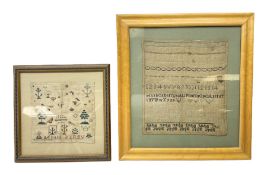 Two 19th century needlework samplers by Ann Kirby